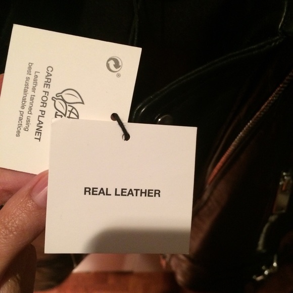 NEW WITH TAGS Zara Real Leather Biker Jacket - Picture 6 of 7